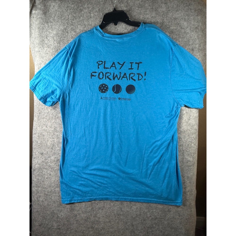 District Mens XL Blue Bobby Nichols Charity Play It Forward Graphic T-Shirt